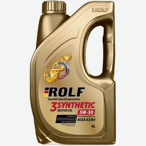 Моторное масло ROLF 3-Synthenic, 5W-30, 4л, синтетическое [322549]