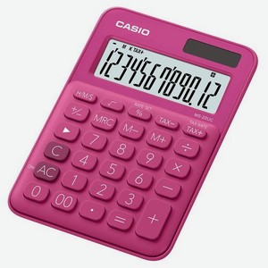 Калькулятор Casio MS-20UC-RD-S-EC, 12-разрядный, красный