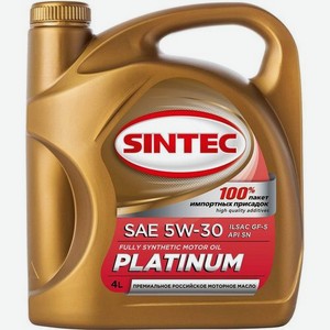 Моторное масло SINTEC Platinum 7000 GF-6, 5W-30, 4л, синтетическое [600153]