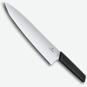 Нож кухонный Victorinox Swiss Modern, разделочный, 250мм, заточка прямая, стальной, черный [6.9013.25b]