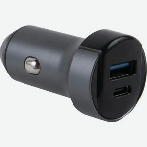 Автомобильное зарядное устройство Redline Tech, USB-C + USB-A, 3A, серый [ут000018617]