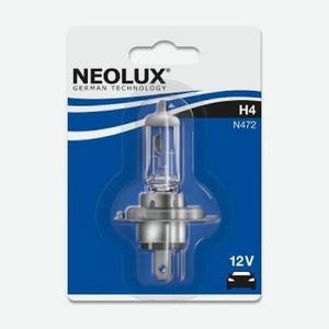 Лампа автомобильная галогенная NEOLUX N472, H4, 12В, 3200К, 1шт