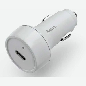 Автомобильное зарядное устройство HAMA H-183278, USB type-C, 3A, белый [00183278]