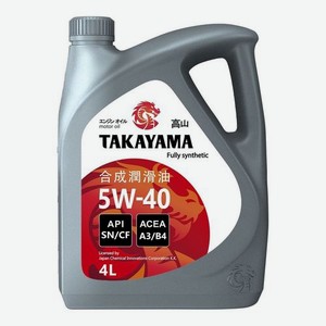 Моторное масло TAKAYAMA SAE, 5W-40, 4л, синтетическое [605521]