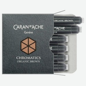 Картридж Carandache Chromatics (8021.049) Organic brown чернила для ручек перьевых (6шт)
