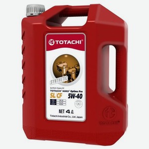 Моторное масло TOTACHI Niro Optima Pro Synthetic, 5W-40, 4л, синтетическое [1c604]