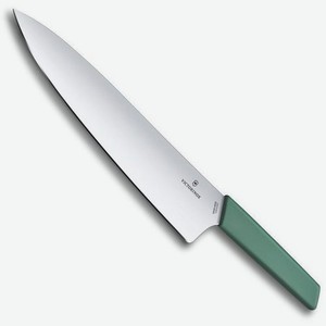 Нож кухонный Victorinox Swiss Modern, разделочный, 250мм, заточка прямая, стальной, зеленый [6.9016.2543b]