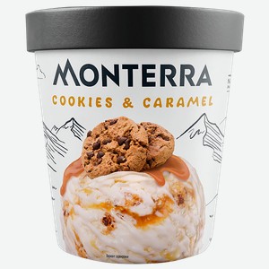 Мороженое Монтерра печенье карамель Фронери Рус карт/уп, 298 г