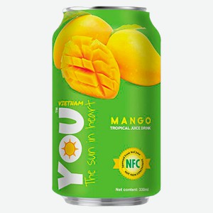 Напиток сокосодержащий негаз Ю Вьетнам манго Нам Вьет Фудс ж/б, 0,33 л