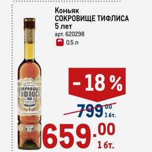 Коньяк Сокровище Тифлиса 7 Лет Цена