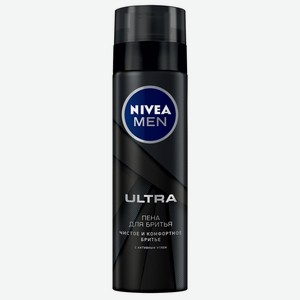 Пена для бритья Nivea Men Ultra с активным углем, 200мл