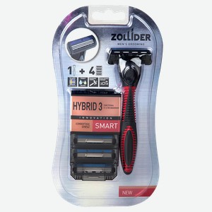 Станок ZOLLIDER® Hybrid 3 Smart, 3 лезвия, 4 сменных картриджа