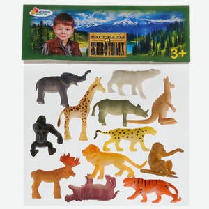 Набор игрушки пластизоль дикие животные (12 шт), Играем вместе