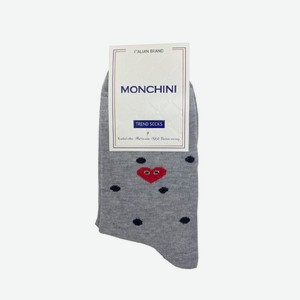 Носки женские Monchini артL177 - Серый, Сердце, горох, 38-40