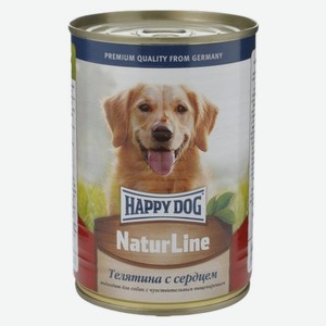 Корм консервированный для собак и щенков Happy Dog Телятина с сердцем 410г