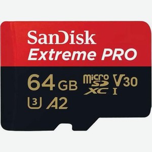 Карта памяти SanDisk Extreme Pro microsd UHS I Card 64GB SDSQXCU-064G-GN6MA