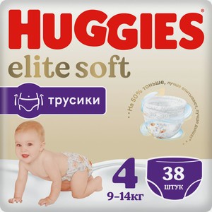 Трусики Huggies Elite Soft 4 9-14кг, 38шт