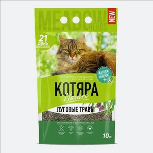Наполнитель для кошачьих туалетов Котяра комкующийся с ароматом луговых трав 10л