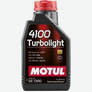 Моторное масло MOTUL 4100 Turbolight, 10W-40, 1л, полусинтетическое [108644]