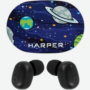 Наушники Harper New space HB-532, Bluetooth, внутриканальные, черный/синий [h00003104]
