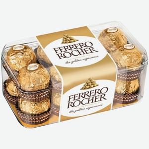 Конфеты FERRERO ROCHER хрустящие из молочного шоколада, покрытые орешками с начинкой из крема, Италия, 200 г