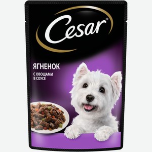 Cesar влажный корм для взрослых собак, с ягненком и овощами в соусе (85 г)