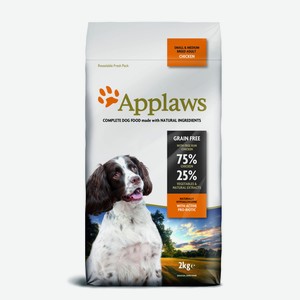 Корм Applaws беззерновой для собак малых и средних пород  Курица/Овощи: 75/25%  (2 кг)
