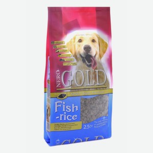 Корм NERO GOLD super premium для взрослых собак: рыбный коктейль, рис и овощи (2,5 кг)