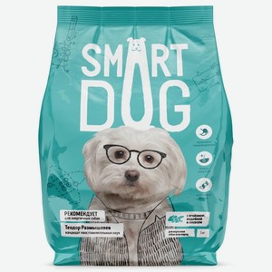 Корм Smart Dog для взрослых собак, три вида мяса с ягнёнком, лососем, индейкой (3 кг)