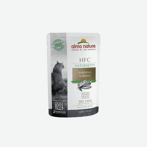 Almo Nature консервы паучи для кошек с сардинами 91% мяса (55 г)