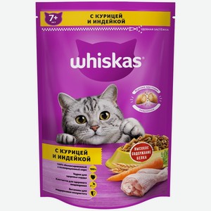 Корм Whiskas сухой корм для кошек 7+ «Подушечки с паштетом. Ассорти с курицей и индейкой» (350 г)