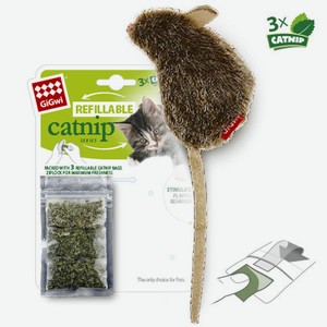 GiGwi мышка, игрушка с кошачьей мятой, 10 см (40 г)