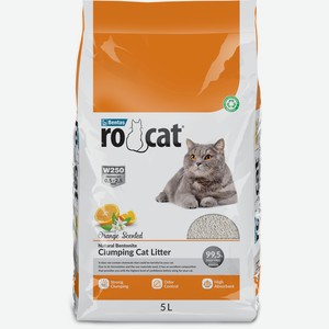 Ro Cat комкующийся наполнитель без пыли с ароматом апельсина, пакет (8,5 кг)