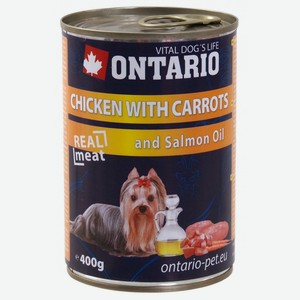 Ontario консервы для собак: курица и морковь (400 г)