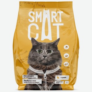Корм Smart Cat для взрослых кошек, с курицей (1,4 кг)