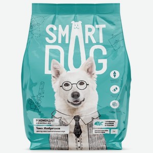 Корм Smart Dog для взрослых собак крупных пород, три вида мяса с ягнёнком, лососем, индейкой (18 кг)