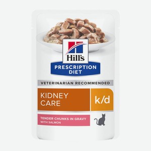 Hill s вет.консервы prescription Diet k/d Kidney Care влажный диетический корм для кошек при хронической болезни почек, с лососем (85 г)
