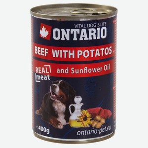Ontario консервы для собак: говядина и картофель (400 г)