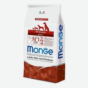 Корм Monge сухой корм для собак всех пород: ягненок с рисом и картофелем (2,5 кг)
