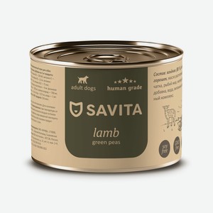 SAVITA консервы для собак «Ягнёнок с зеленым горошком» (240 г)