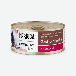Florida Preventive Line консервы gastrointestinal для собак  Поддержание здоровья пищеварительной системы  с кониной (340 г)