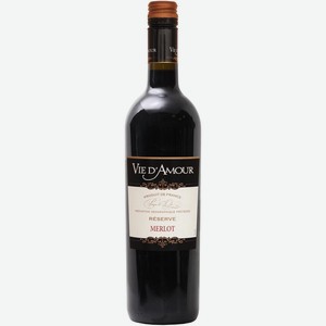 Вино  Вье д Амур  Мерло Резерва, 750 мл, красное, сухое