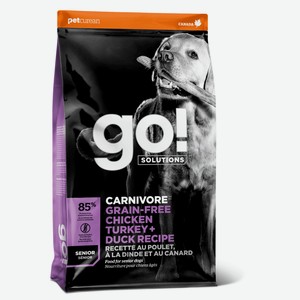 Корм GO! Solutions беззерновой для пожилых собак всех пород 4 вида мяса: индейка, курица, лосось, утка (9,98 кг)