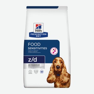 Hill s Prescription Diet сухой диетический гипоаллергенный корм для собак z/d при пищевой аллергии (3 кг)