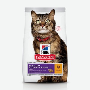 Корм Hill s Science Plan сухой корм для кошек с чувствительным пищеварением и кожей, с курицей (7 кг)