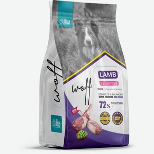 Woff сухой корм для взрослых собак с чувств. пищеварением, ягненок (2,5 кг)