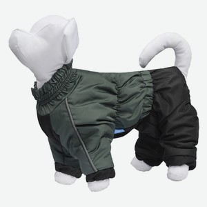 Yami-Yami одежда комбинезон для собак, на флисовой подкладке, серо-зелёный (S)