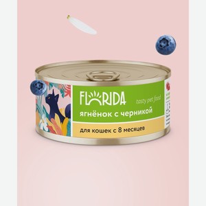 FLORIDA консервы для кошек  Ягненок с черникой  (100 г)