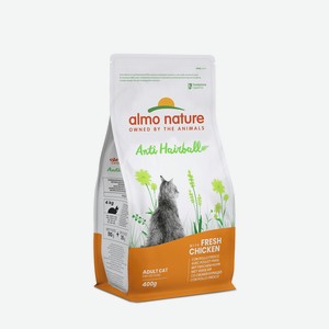 Корм Almo Nature для кошек: контроль вывода шерсти, с курицей и рисом (400 г)