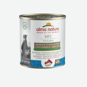Almo Nature консервы консервы для собак, с полосатым тунцом и треской (95 г)